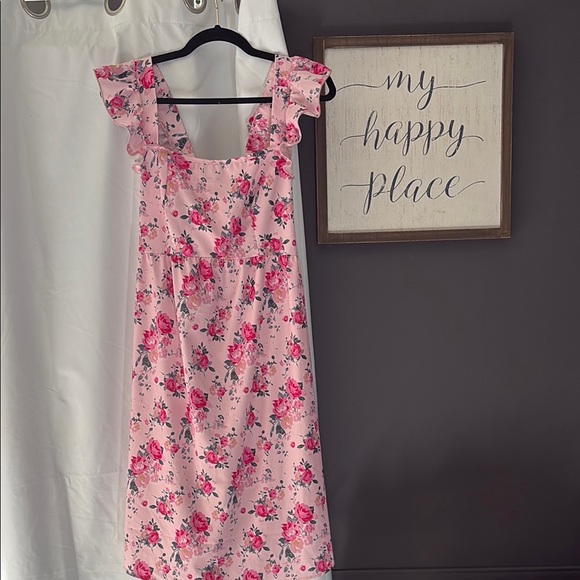 SHEIN Maternity Floral Print Dress With Floral Flounce Sleeves - Picture 7 of 15